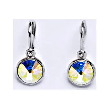 Náušnice Dětské náušnice, bílé zlato, kolečka se Swarovski krystalem AB crystal NK 1336