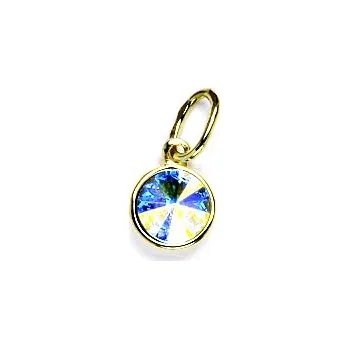 Přívěsek Zlatý přívěsek, Swarovski AB krystal, žluté zlato - P 1336 (Swarovski krystal 5 mm)