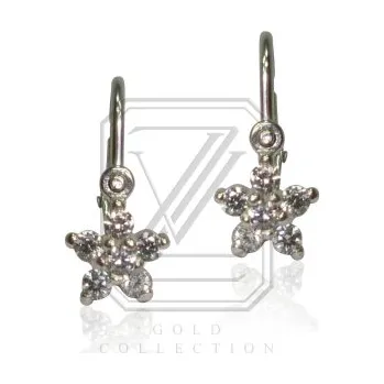 Náušnice Dětské náušnice zlaté, bílé zlato se zirkony - VE237