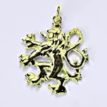 Zlatý přívěsek Český lev, žluté i bílé zlato,14 kt, P 844