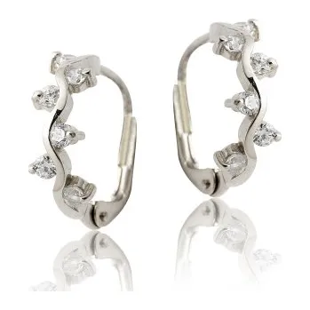 Náušnice Zlaté náušnice se zirkony-bílé zlato-VE 184