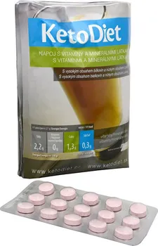 Keto dieta KetoDiet Proteinový nápoj Basic 7x 27 g + 15 tablet s příchutí