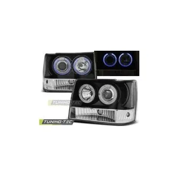 Přední světlomet Přední světla Jeep Grand Cherokee, 1993-1998, Angel Eyes, černé black SLEVA 17%