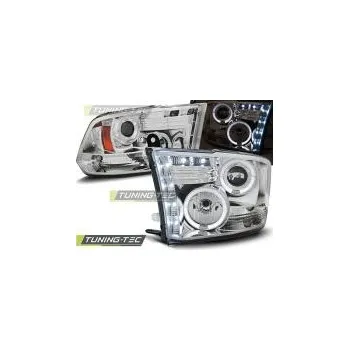 Přední světlomet Přední světla Dodge Ram, 2009-2011, Angel Eyes, chrom + diody SLEVA 17%