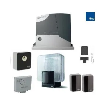 NICE ROBUS 400 sada pohonu pro posuvné brány do 400kg, pohon 24V, 250W, 400N, 1x RBA3, 1x OXI, 1x ON2E, 1pár EPMB, 1x ERA LIGHT