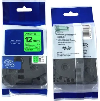 Pásek do tiskárny Kompatibilní páska s Brother TZ-D31/TZe-D31, signální 12mm x 5m, černý tisk/zelený podklad