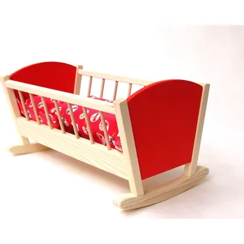 Výuková hračka Dřevěná Kolébka pro panenky barevná