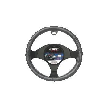 Potah na volant Potah na volant design TROPHY Dark (eko kůže) barva černá - pro volanty o průměru 37-39cm