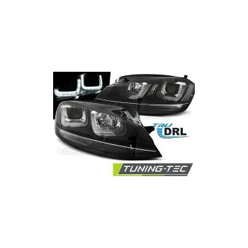 Přední světlomet Přední světla VW Golf 7 VII, 2012-, LED Bar, černé Black line (s čočkou a homologovaným denním LED svícením - černý pruh BLACK Line) SLEVA 16%
