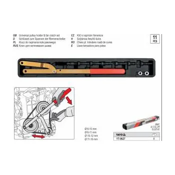 Klíč stavitelný klíč s čepy na napínací kladky řemenic universální Klíč k n