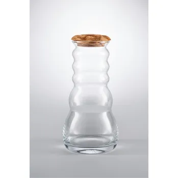 Džbán Cadus 1 litr Olivové dřevo - Harmonizační karafa "Květ života" (Harmonizační karafa, džbán s bílým květem života)