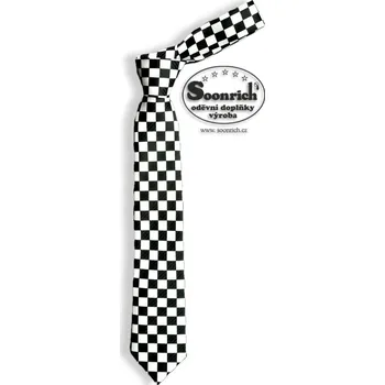 Kravata kravata úzká černá šachovnice, kor039