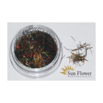 Třpytka na tělo a vlasy Sun Flower Zdobení nehtů Hologramové nitě T65 hnědé