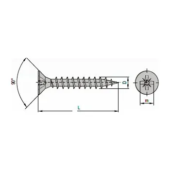 Vrut Strong vrut Pozidrive velikost 3 velikost: 3 x 10 zinek žlutý, nelze po kusech; pouze celá balení: 2000ks