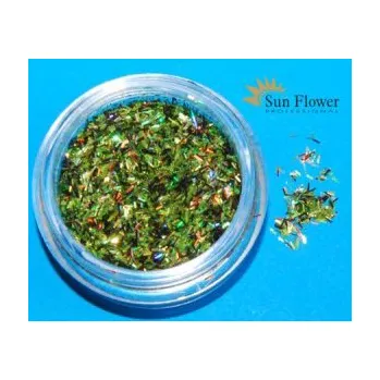 Třpytka na tělo a vlasy Sun Flower Zdobení nehtů Hologramové nitě T81 zelené