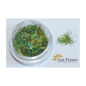 Třpytka na tělo a vlasy Sun Flower Zdobení nehtů Hologramové nitě T61 zelené