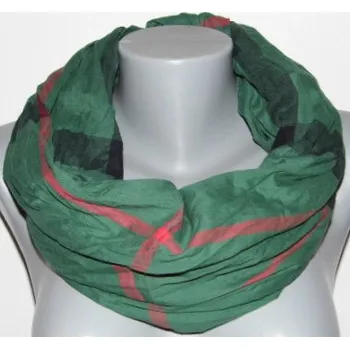 Šátek Dutý šátek kruhový 573 - zelený s kárem VÝPRODEJ