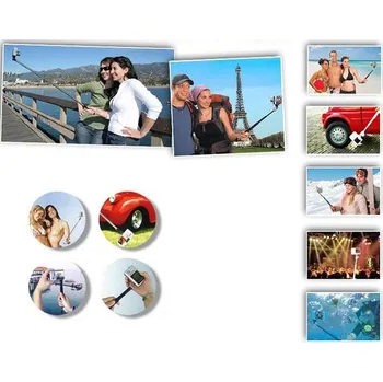 Mobilní telefon Selfie držák na mobil Bluetooth Photographic Rod - červený