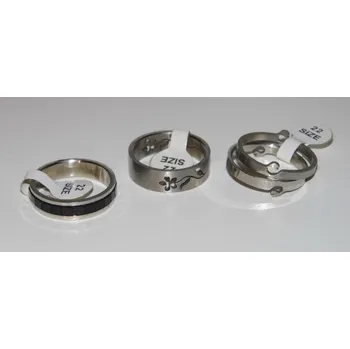 Souprava šperků Ocelové prstýnky 013 velikost 22 - sada 3 kusy