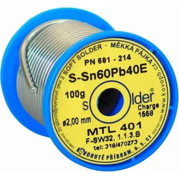 Páječka Cín trubičk.tav.60%Sn pr.1.5 cívka 0.1kg