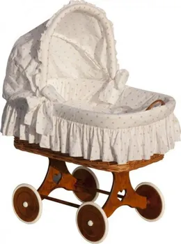 Kolébka pro miminko Scarlett Proutěný košík s boudičkou hvězdička