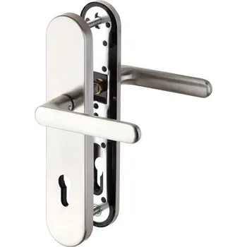 Dveřní kování ROSTEX Bezpečnostní kování BK RX 807 - 50 Exclusive Provedení: PZ LI (klika levá/klika pro FAB), Rozteč: 92 mm, Povrch: Nerez chrom (0100)