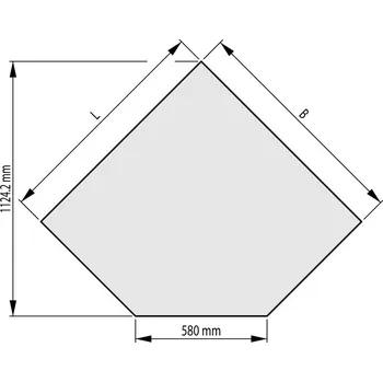 Krbová kamna HAAS+SOHN Sklo pod kamna 6mm 1000x1000/580 45, forma B
