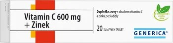 Generica Vitamin C 600 mg + Zinek šumivé 20 tbl.