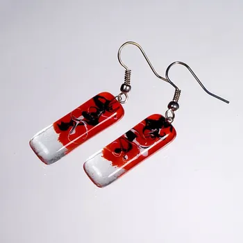 Náušnice Skleněné náušnice červené SARAH N0905