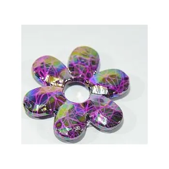 Dětské navlékací korálky Korálek "disco" kytička malá růžovofialová