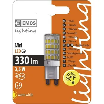 Žárovka Emos LED Classic JC A++ 3,5W G9 teplá bílá