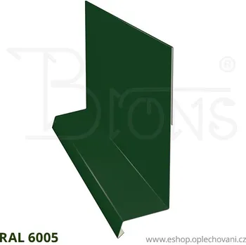 Střešní lemovaní Závětrná lišta zahakovací rš 333 tmavě zelená