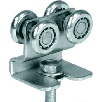 Čtyřkolečkový vozík s držákem a závěsem pro kolejnici 339P vozík 338P-4 pro vrata do 80 kg