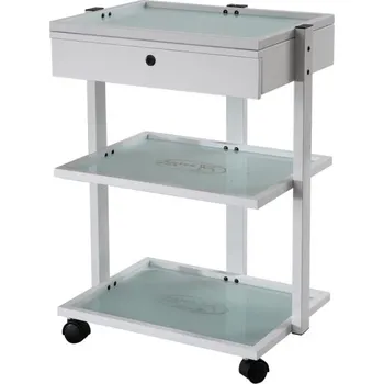 Toaletní stolek Kosmetický stolek na kolečkách SilverFox 1040A - 2 police, bílý + dárek zdarma