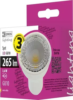 Žárovka Emos LED Premium MR16 36° 3,6W GU10 teplá bílá