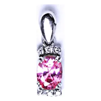 Přívěsek Stříbrný přívěšek s růžovými zirkony 000641101322 VP 64 BZ +střed pink