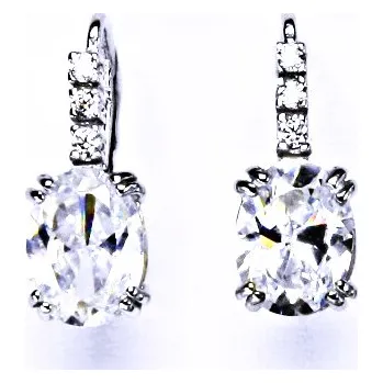 Náušnice Stříbrné náušnice na patent (bílé zirkony)000081852221 VE 8 BZ