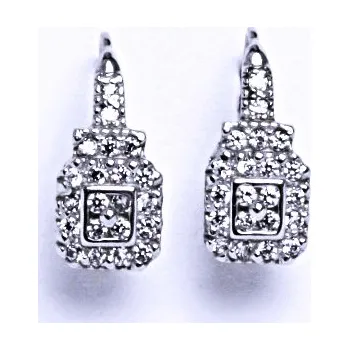 Náušnice Stříbrné náušnice se syntetickými zirkony na patent VE 86