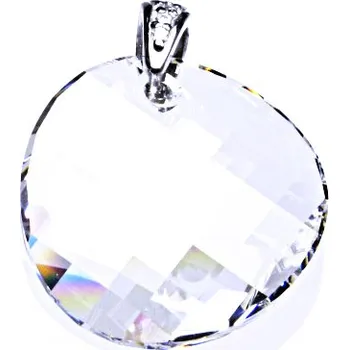 Přívěsek Stříbrný přívěsek s krystalem Swarovski (kolečko 28 mm čiré brus)P 1306