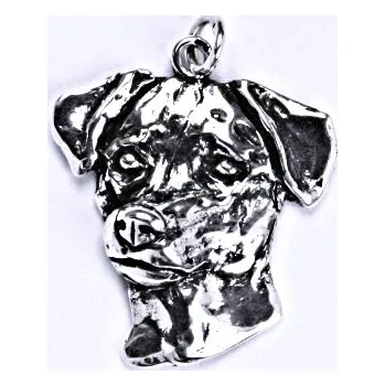 Přívěsek Stříbrný přívěsek s patinou, pes, russell terier, P 944