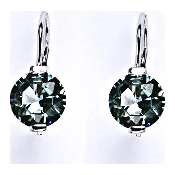 Náušnice Stříbrné náušnice se syntetickým zirkonem peridot, náušnice ze stříbra, NK 1461