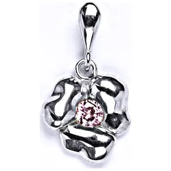 Přívěsek Stříbrný přívěsek s růžovým zirkonem,přívěsek ze stříbra, P 1476/22