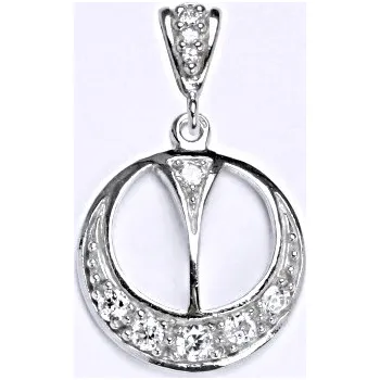 Přívěsek Stříbrný přívěšek s čirými zirkony, přívěšek ze stříbra, P