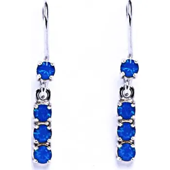 Náušnice Stříbrné náušnice se Swarovski krystalem caribbean blue opal NK 1323V