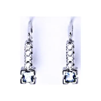 Náušnice Stříbrné náušnice se syntetickými akvamaríny na patent VE 59