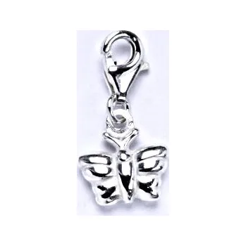 Přívěsek Stříbrný přívěšek s karabinou, motýl, P 763