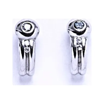 Náušnice Stříbrné naušnice se zirkonem na šroubek, náušnice ze stříba VE 84