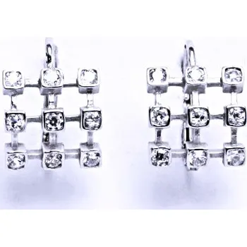 Náušnice Náušnice stříbrné se zirkony patent, náušnice stříbrné NK 1312