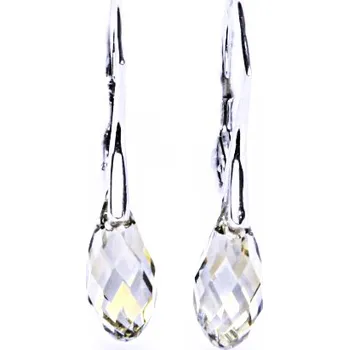 Náušnice Stříbrné náušnice s krystaly Swarovski (brioleta 13 mm silver shade), NK 1295