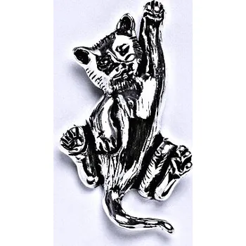 Přívěsek Stříbrný přívěsek s patinou kočka, přívěsek ze stříbra, P 966